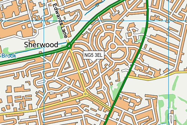 NG5 3EL map - OS VectorMap District (Ordnance Survey)