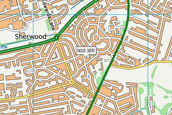 NG5 3ER map - OS VectorMap District (Ordnance Survey)