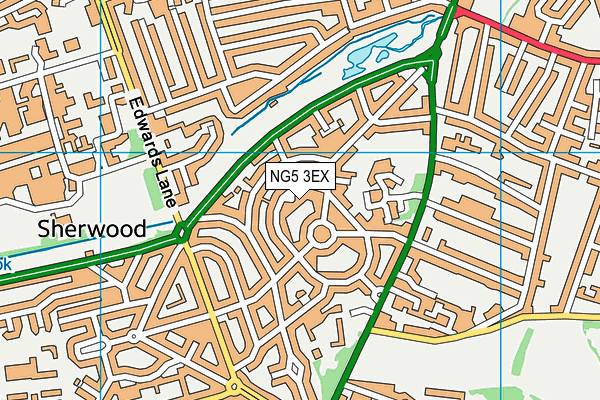 NG5 3EX map - OS VectorMap District (Ordnance Survey)