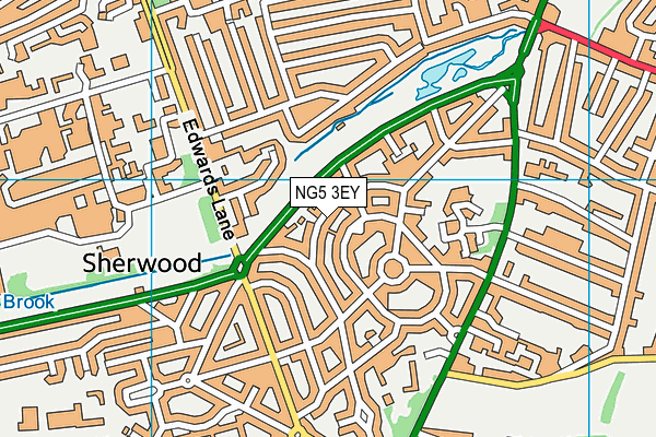 NG5 3EY map - OS VectorMap District (Ordnance Survey)