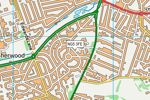 NG5 3FE map - OS VectorMap District (Ordnance Survey)