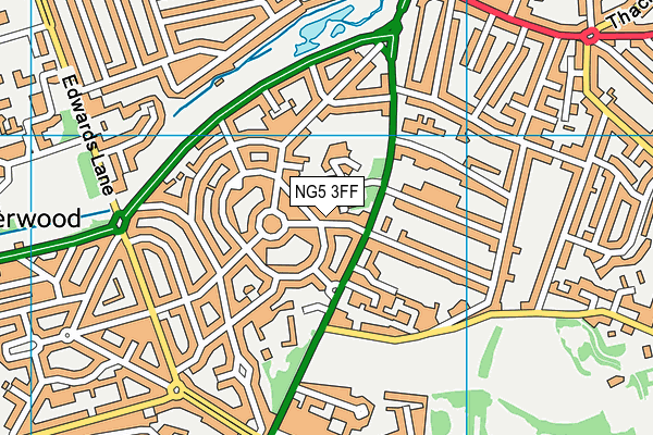 NG5 3FF map - OS VectorMap District (Ordnance Survey)