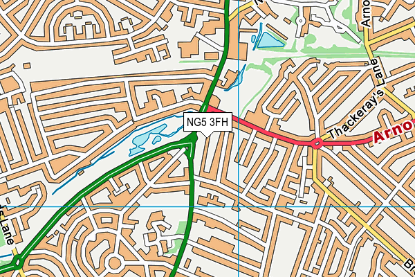 NG5 3FH map - OS VectorMap District (Ordnance Survey)