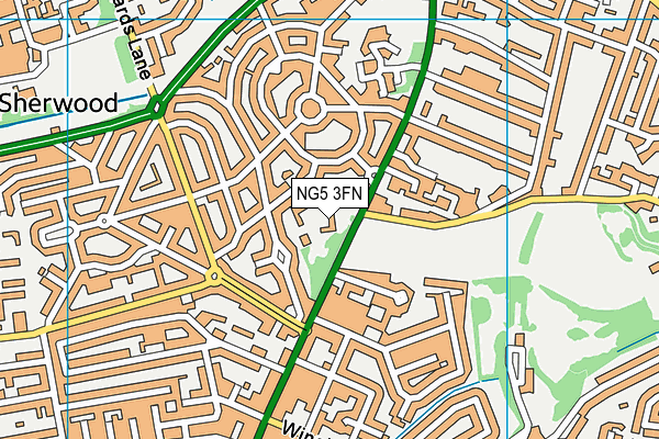 NG5 3FN map - OS VectorMap District (Ordnance Survey)