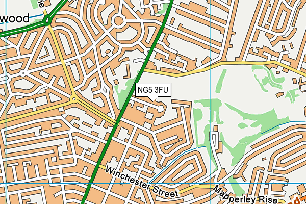 NG5 3FU map - OS VectorMap District (Ordnance Survey)