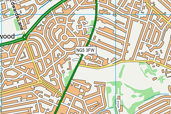 NG5 3FW map - OS VectorMap District (Ordnance Survey)