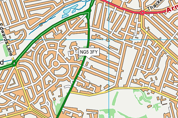 NG5 3FY map - OS VectorMap District (Ordnance Survey)