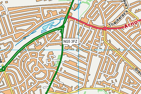 NG5 3FZ map - OS VectorMap District (Ordnance Survey)