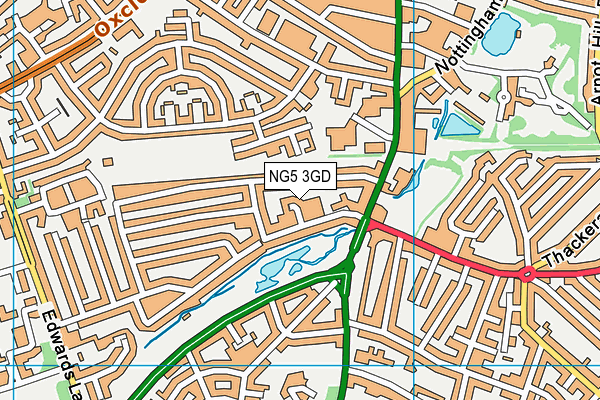 NG5 3GD map - OS VectorMap District (Ordnance Survey)