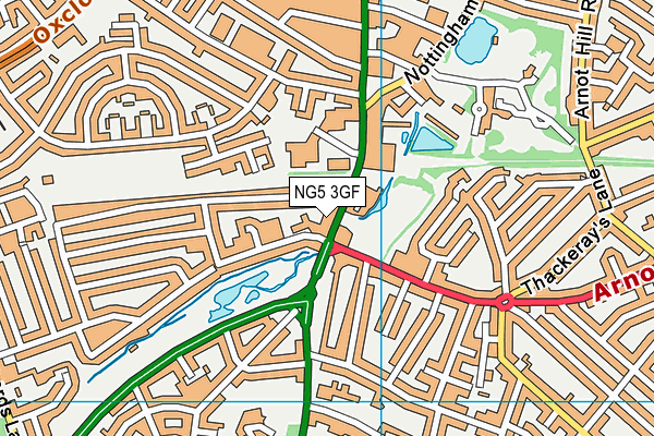 NG5 3GF map - OS VectorMap District (Ordnance Survey)