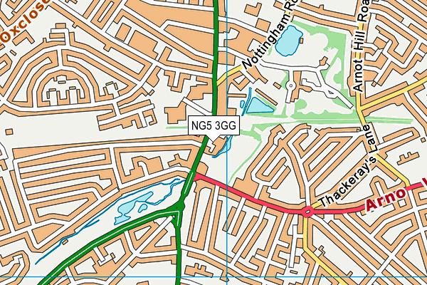 NG5 3GG map - OS VectorMap District (Ordnance Survey)