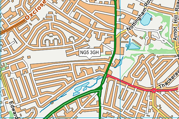 NG5 3GH map - OS VectorMap District (Ordnance Survey)