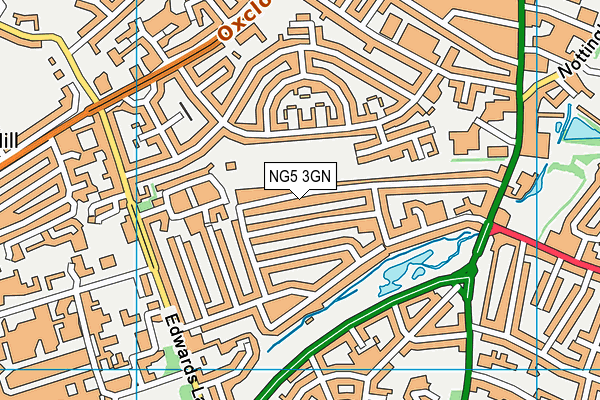 NG5 3GN map - OS VectorMap District (Ordnance Survey)