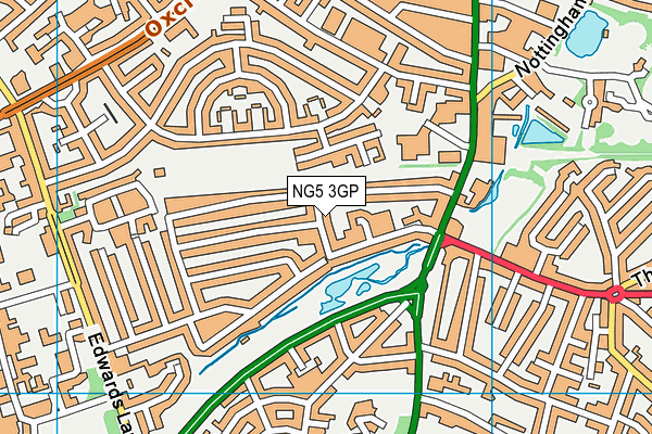 NG5 3GP map - OS VectorMap District (Ordnance Survey)