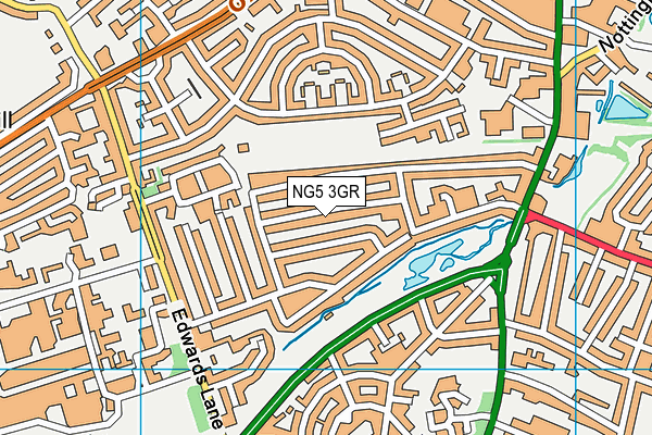 NG5 3GR map - OS VectorMap District (Ordnance Survey)