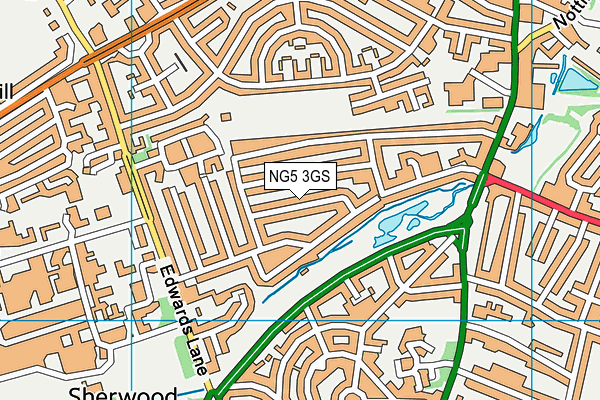 NG5 3GS map - OS VectorMap District (Ordnance Survey)