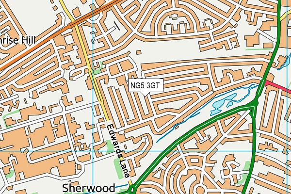 NG5 3GT map - OS VectorMap District (Ordnance Survey)