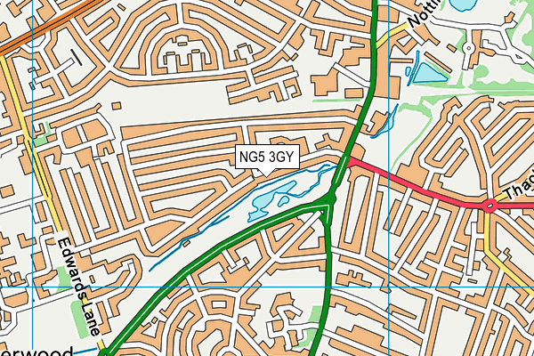 NG5 3GY map - OS VectorMap District (Ordnance Survey)