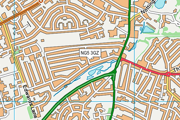 NG5 3GZ map - OS VectorMap District (Ordnance Survey)