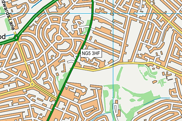 NG5 3HF map - OS VectorMap District (Ordnance Survey)