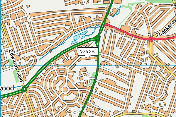 NG5 3HJ map - OS VectorMap District (Ordnance Survey)