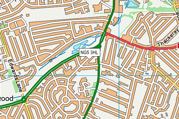 NG5 3HL map - OS VectorMap District (Ordnance Survey)