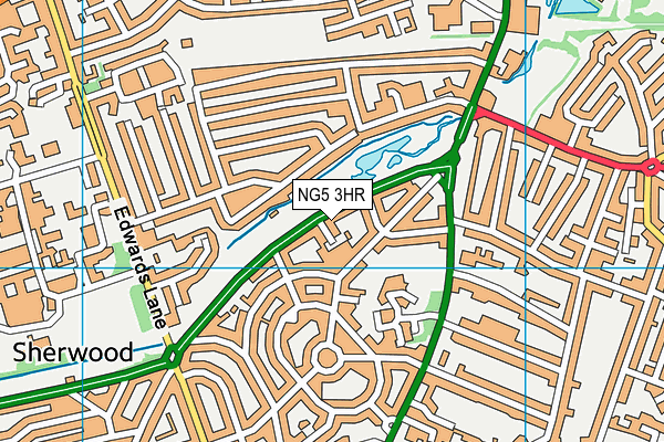 NG5 3HR map - OS VectorMap District (Ordnance Survey)