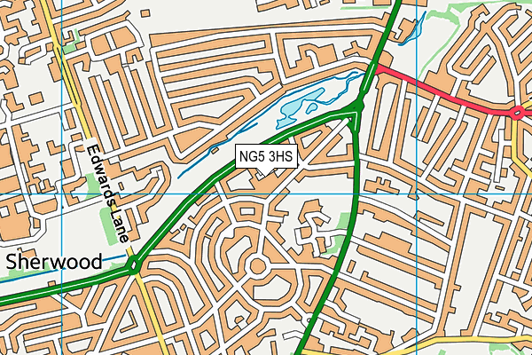 NG5 3HS map - OS VectorMap District (Ordnance Survey)