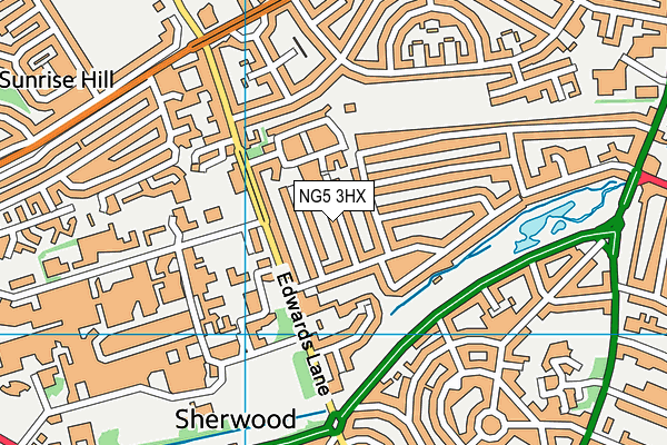 NG5 3HX map - OS VectorMap District (Ordnance Survey)