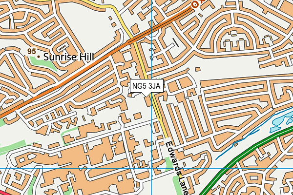NG5 3JA map - OS VectorMap District (Ordnance Survey)