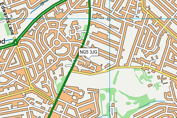 NG5 3JG map - OS VectorMap District (Ordnance Survey)