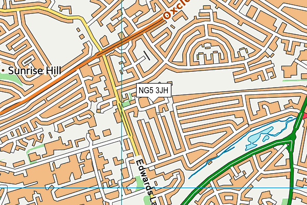 NG5 3JH map - OS VectorMap District (Ordnance Survey)