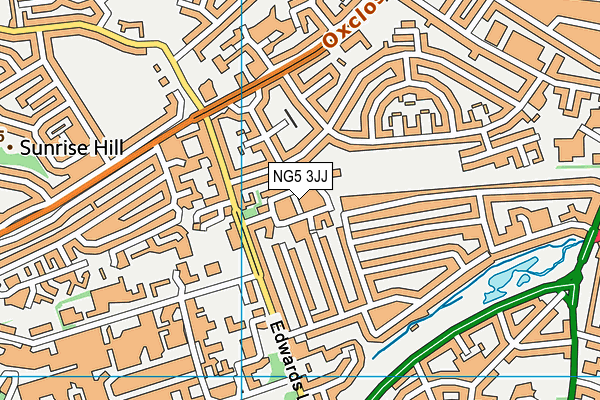 NG5 3JJ map - OS VectorMap District (Ordnance Survey)