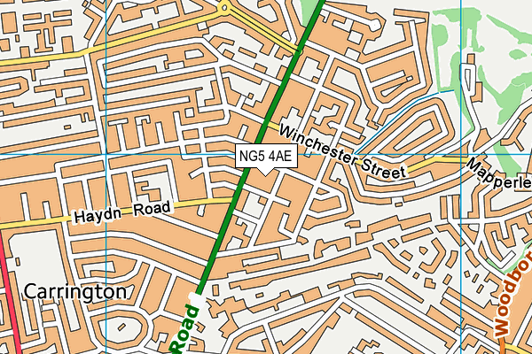 NG5 4AE map - OS VectorMap District (Ordnance Survey)