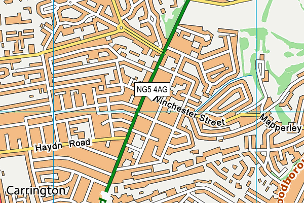 NG5 4AG map - OS VectorMap District (Ordnance Survey)