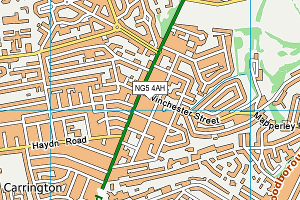 NG5 4AH map - OS VectorMap District (Ordnance Survey)
