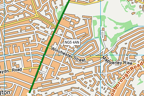 NG5 4AN map - OS VectorMap District (Ordnance Survey)