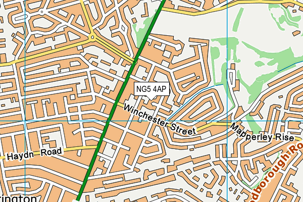 NG5 4AP map - OS VectorMap District (Ordnance Survey)
