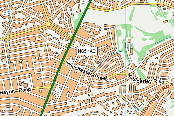 NG5 4AQ map - OS VectorMap District (Ordnance Survey)