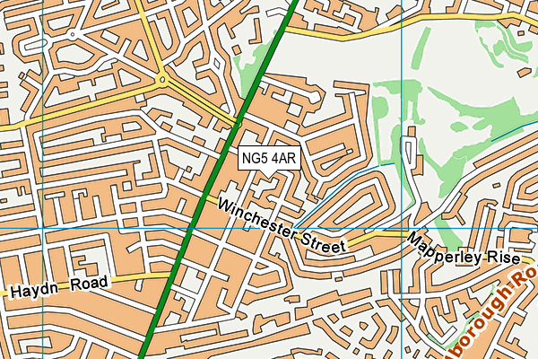 NG5 4AR map - OS VectorMap District (Ordnance Survey)