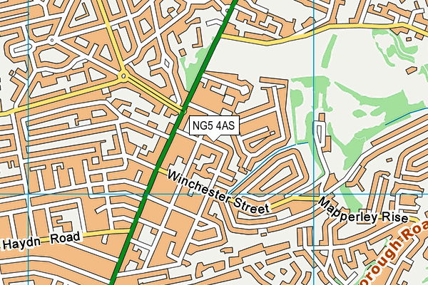 NG5 4AS map - OS VectorMap District (Ordnance Survey)