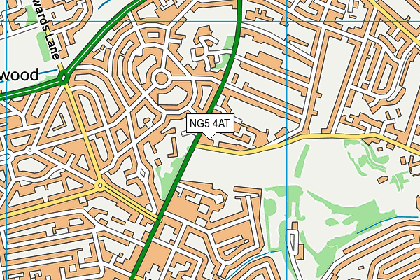 NG5 4AT map - OS VectorMap District (Ordnance Survey)
