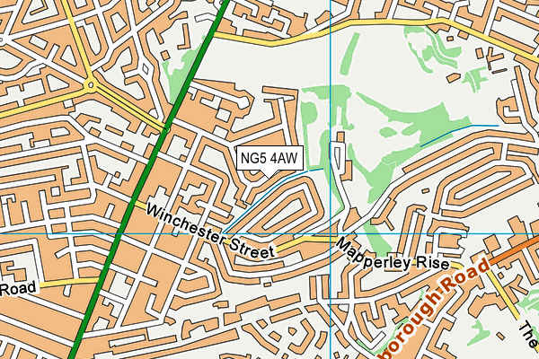 NG5 4AW map - OS VectorMap District (Ordnance Survey)