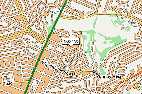 NG5 4AX map - OS VectorMap District (Ordnance Survey)