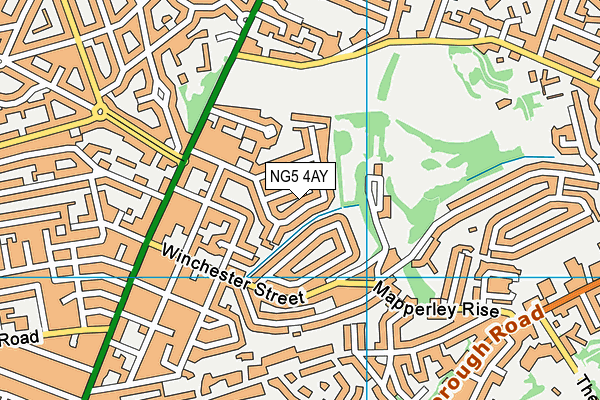 NG5 4AY map - OS VectorMap District (Ordnance Survey)