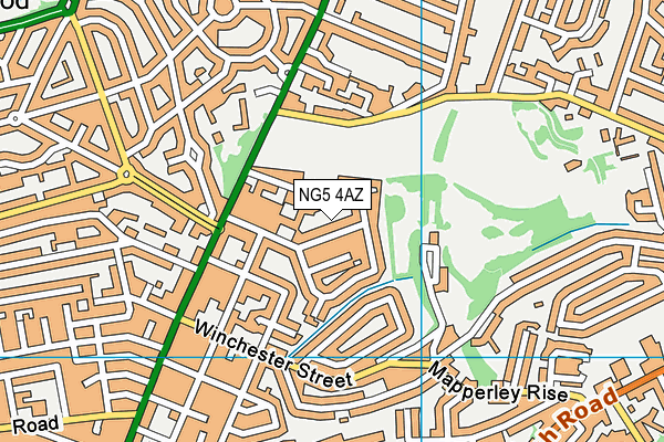 NG5 4AZ map - OS VectorMap District (Ordnance Survey)