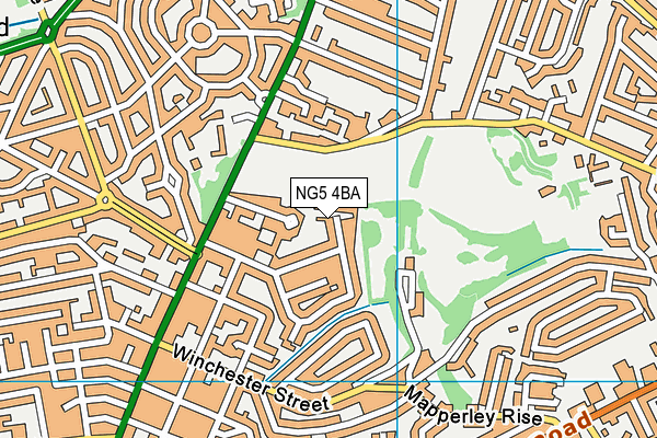 NG5 4BA map - OS VectorMap District (Ordnance Survey)
