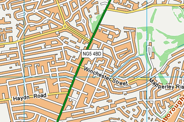 NG5 4BD map - OS VectorMap District (Ordnance Survey)