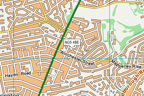 NG5 4BE map - OS VectorMap District (Ordnance Survey)