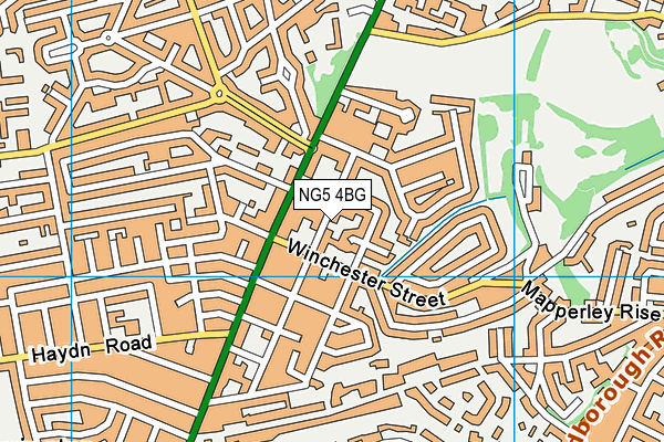 NG5 4BG map - OS VectorMap District (Ordnance Survey)
